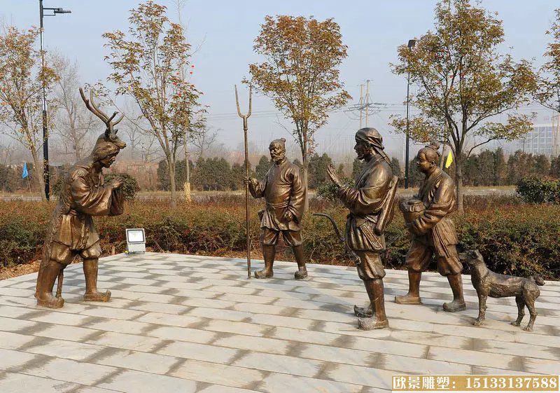 古代人物铜雕塑 景观雕塑制作 广场人物雕塑