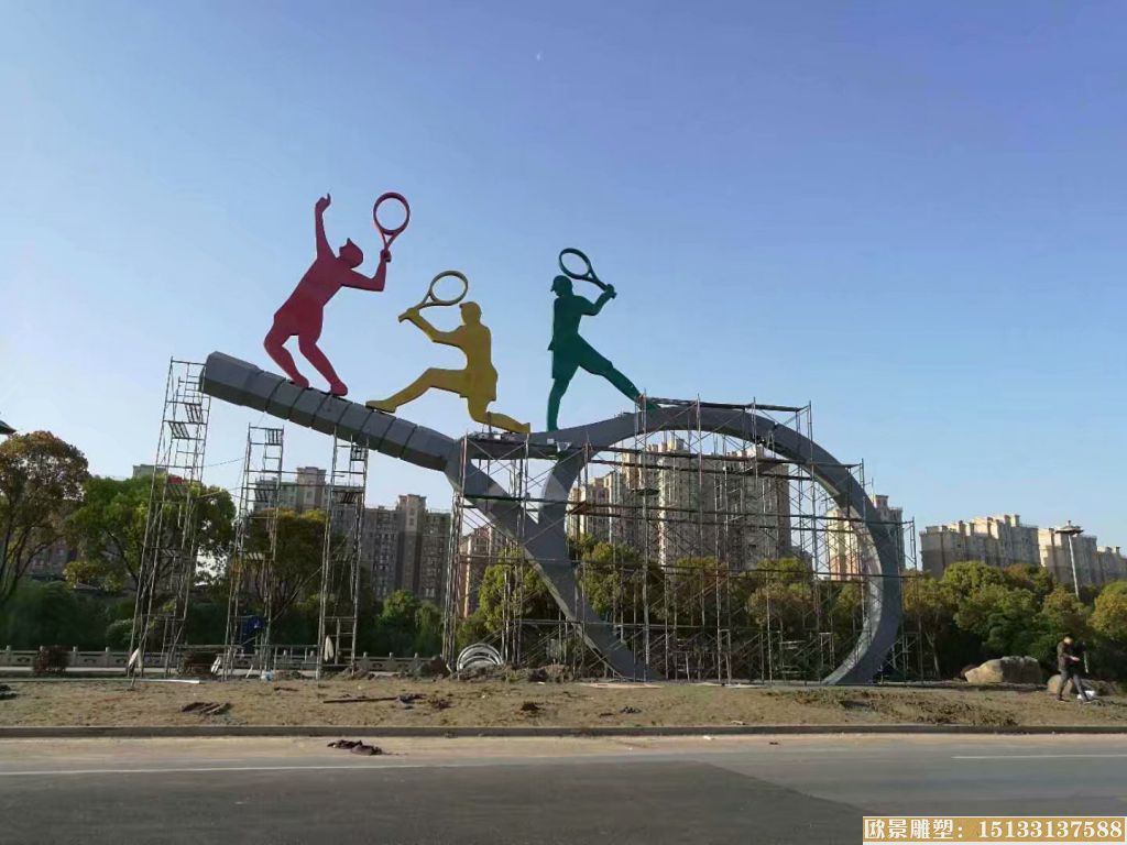羽毛球主题不锈钢雕塑，运动广场不锈钢雕塑