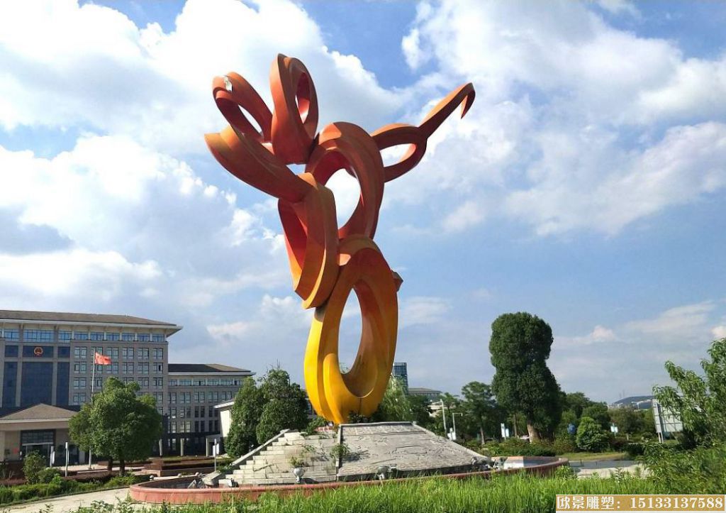 政务广场抽象不锈钢雕塑9