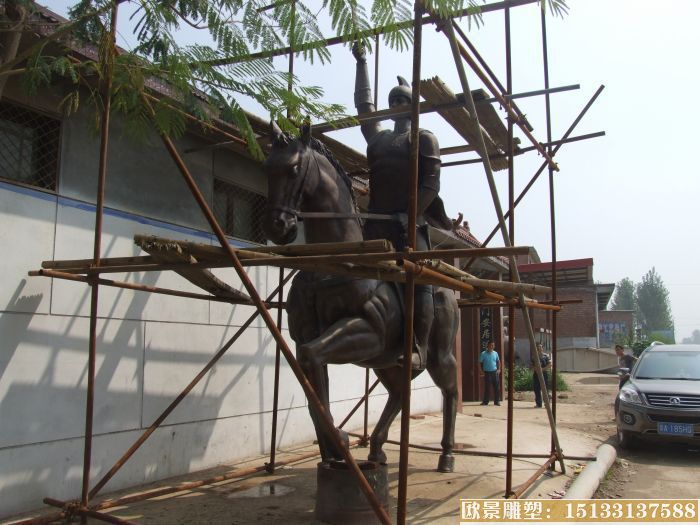 骑马人物铜雕塑 景观铜雕定制