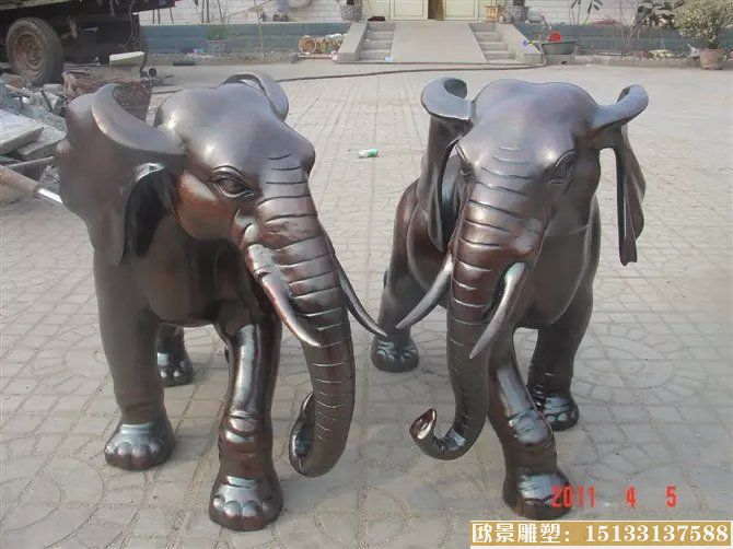 动物铜雕塑  铜雕大象雕塑制作厂家