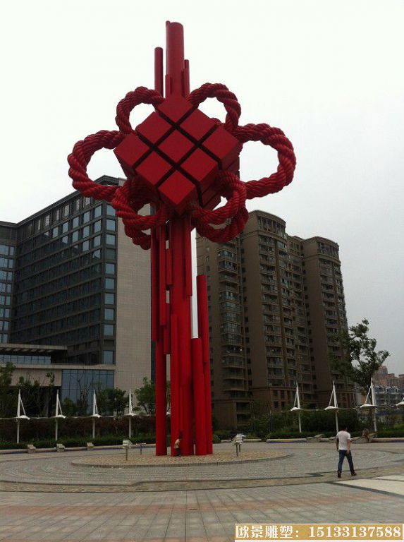 中国结不锈钢雕塑，广场不锈钢雕塑