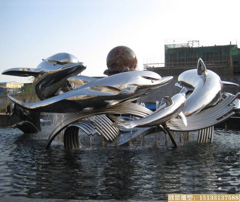 不锈钢雕塑-海豚雕塑