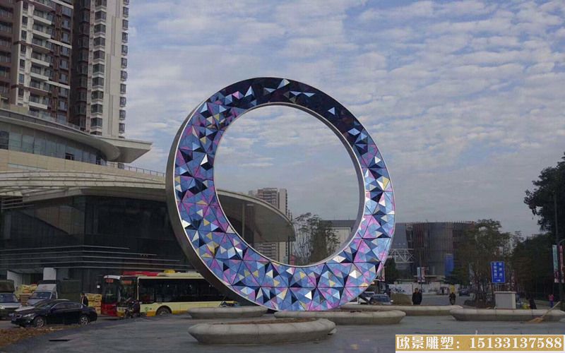 不锈钢雕塑艺术 圆环不锈钢雕塑