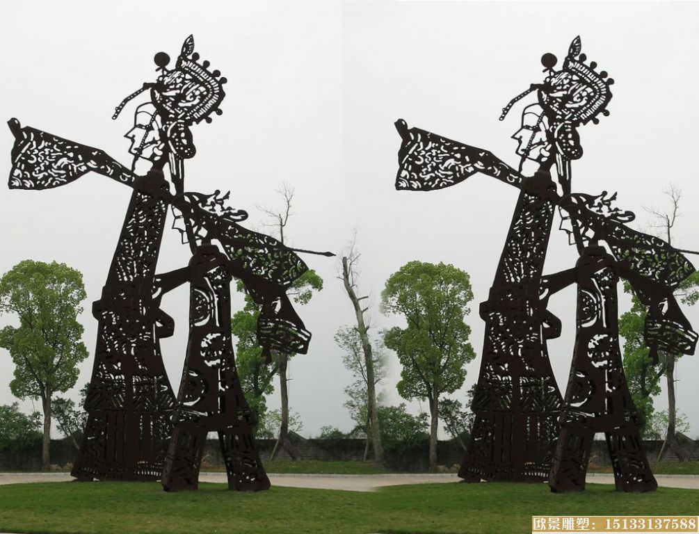 剪影雕塑制作 公园不锈钢雕塑