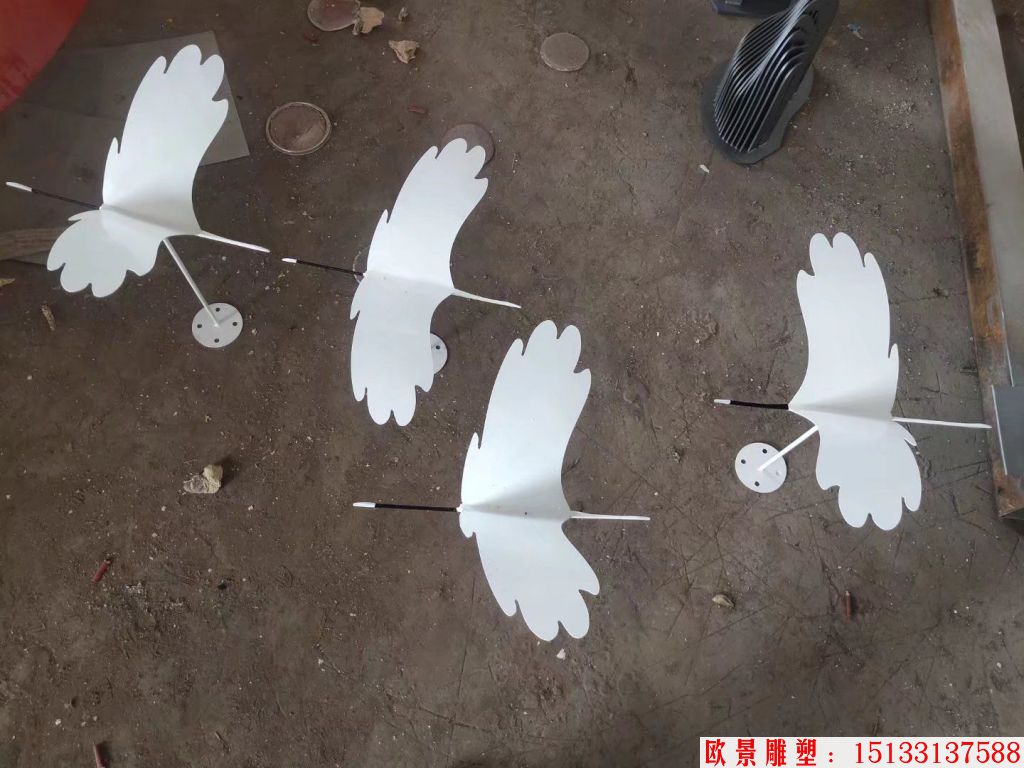 不锈钢抽象仙鹤雕塑 动物雕塑 厂家定制
